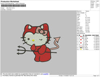 Kitty Devil Embroidery File 4 size