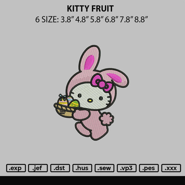 Kitty Fruit Embroidery File 6 sizes