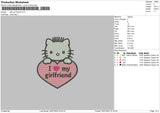 Kitty Girlfriend Embroidery File 6 sizes