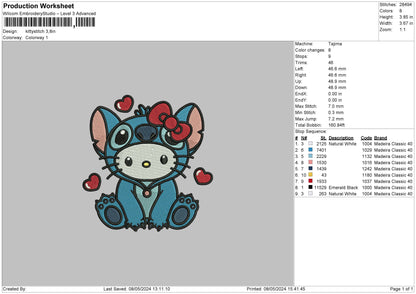 Kittystitch Embroidery File 6 sizes