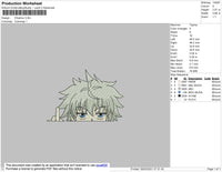 Killua Middle Finger Embroidery File 4 size