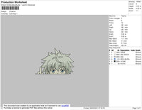 Killua Middle Finger Embroidery File 4 size