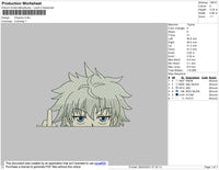 Killua Middle Finger Embroidery File 4 size