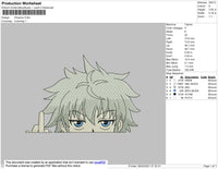 Killua Middle Finger Embroidery File 4 size
