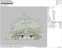 Killua Middle Finger Embroidery File 4 size