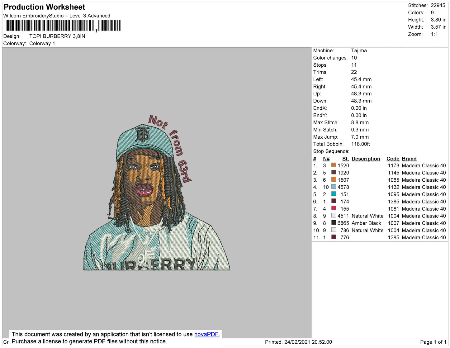 King Vons Embroidery File 4 size