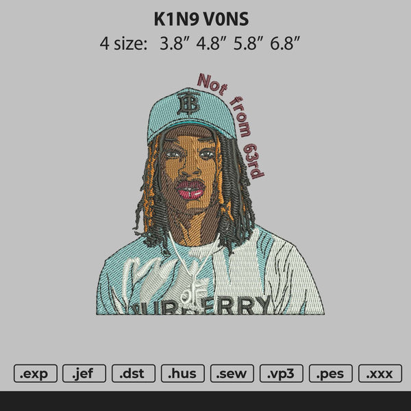 King Vons Embroidery File 4 size