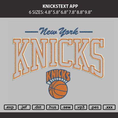 Knickstext App Embroidery Machine Design File 6 sizes
