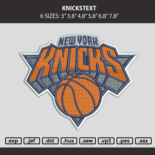 Knickstext Embroidery Machine Design File 6 sizes