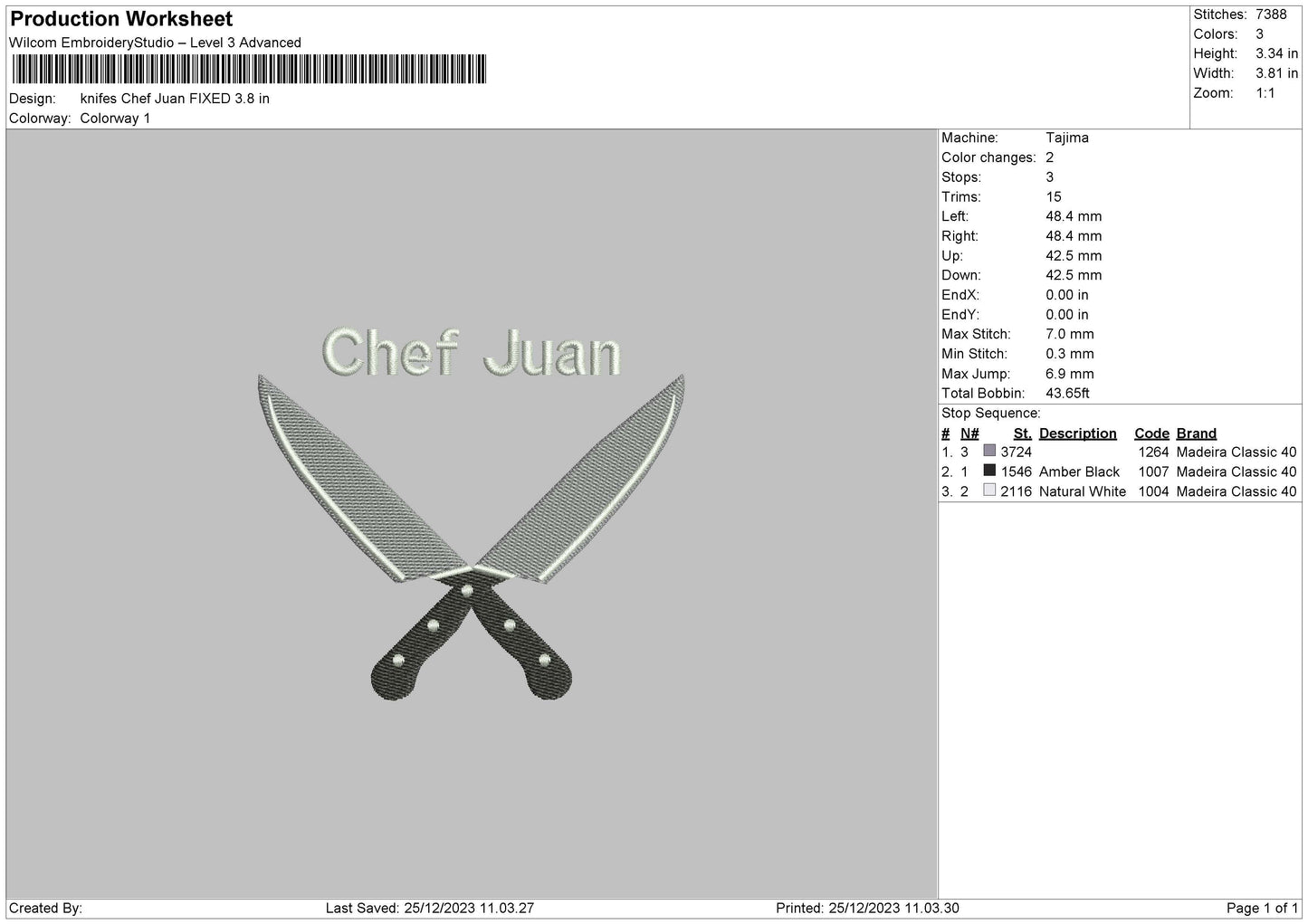 Knifes Cj Embroidery File 6 sizes
