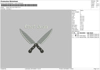 Knifes Cj Embroidery File 6 sizes