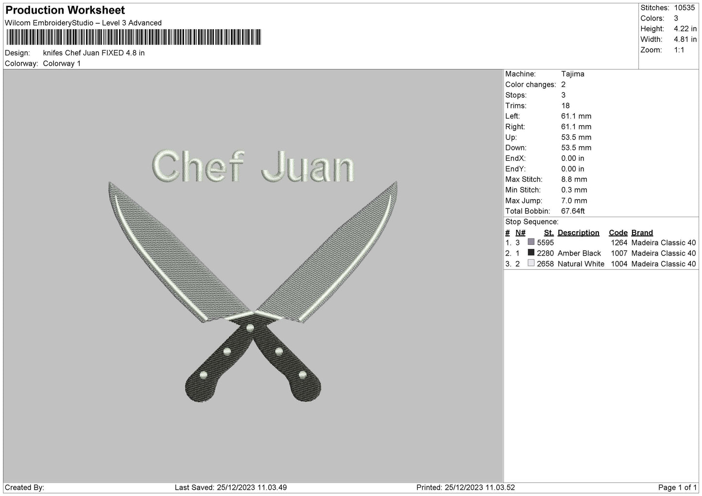 Knifes Cj Embroidery File 6 sizes