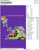 Kanye Graduete Embroidery File 3 size