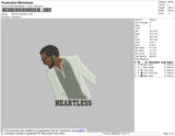 Kanye Heartless Embroidery File 4 size