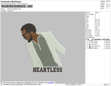 Kanye Heartless Embroidery File 4 size