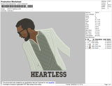 Kanye Heartless Embroidery File 4 size