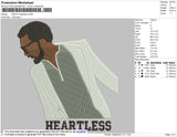Kanye Heartless Embroidery File 4 size
