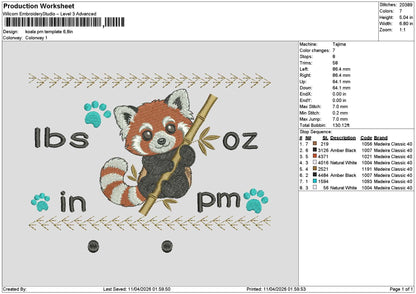 Koala Am Pm Embroidery 2 Files