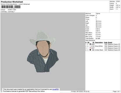 Koboi Embroidery File 4 size