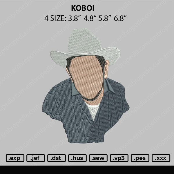 Koboi Embroidery File 4 size