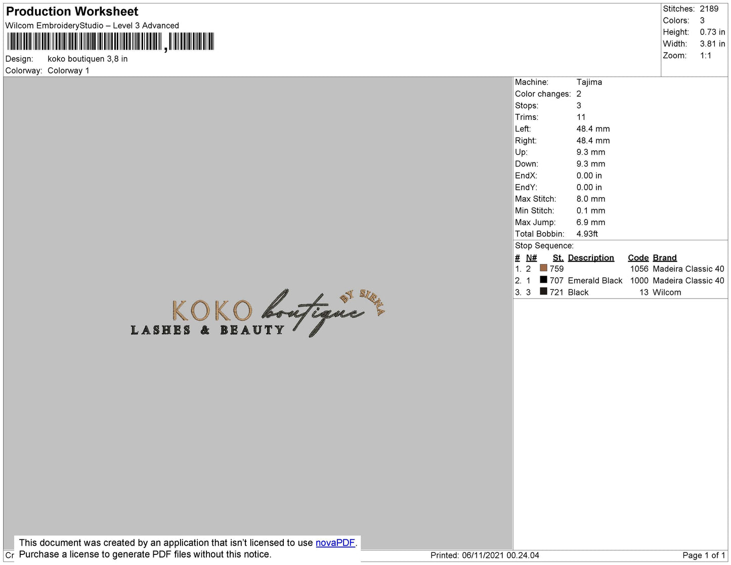 Koko Boutique Embroidery File 4 size