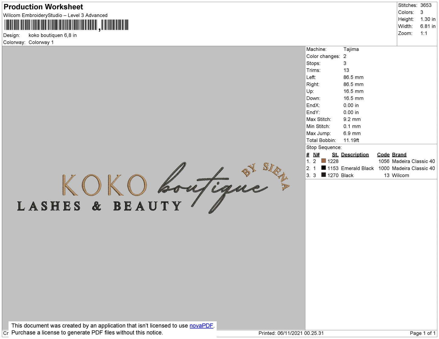 Koko Boutique Embroidery File 4 size