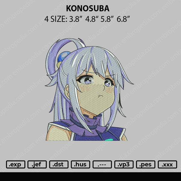 Konosuba Embroidery File 4 size