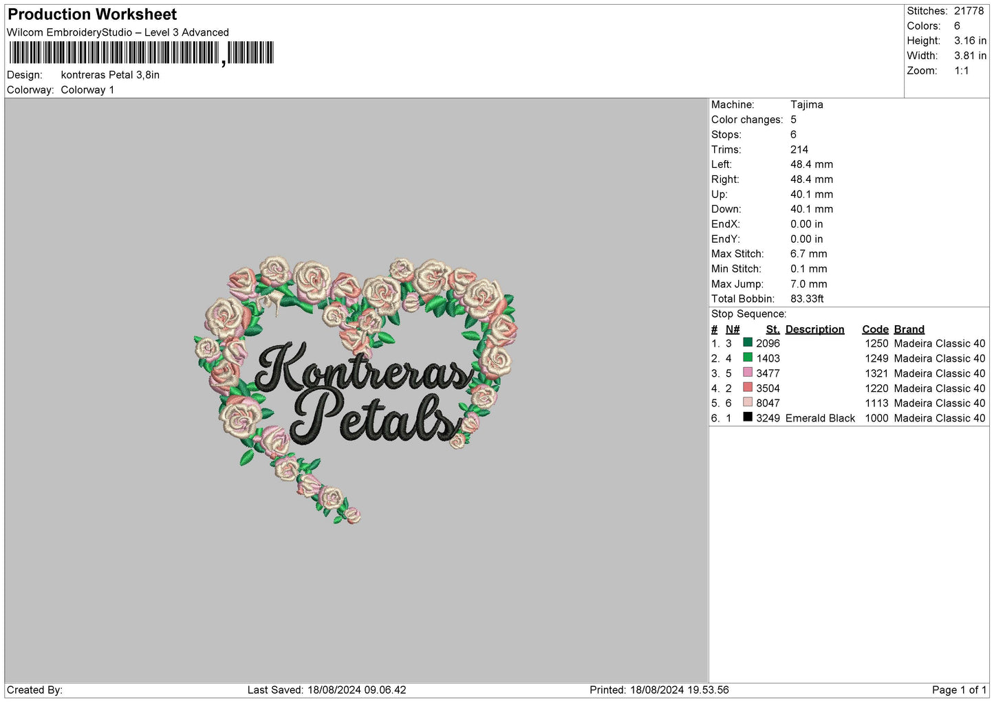Petals Flowers Embroidery File 6 sizes