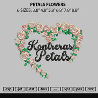 Petals Flowers Embroidery File 6 sizes