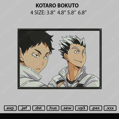 Kotaro Bokuto Embroidery File 4 size