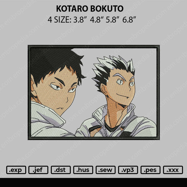 Kotaro Bokuto Embroidery File 4 size