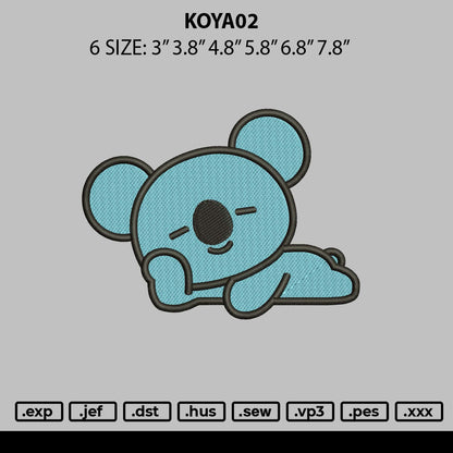 Koya02 Embroidery File 6 sizes