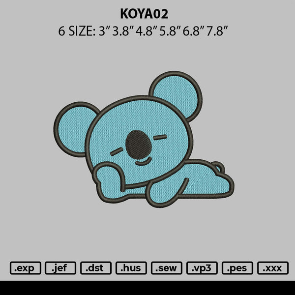 Koya02 Embroidery File 6 sizes