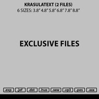 Krusulatext Embroidery 2 Files