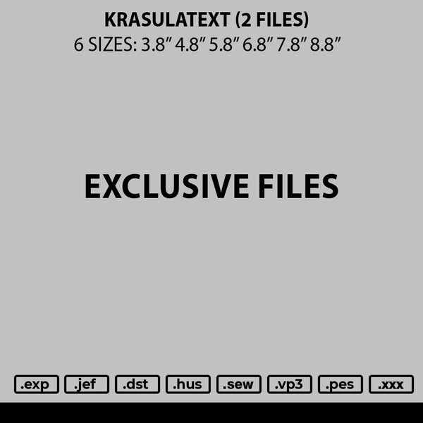 Krusulatext Embroidery 2 Files