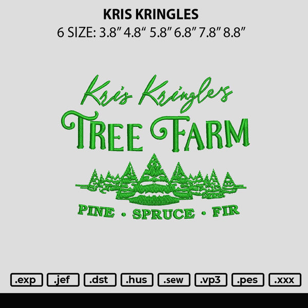 Kris Kringles Embroidery File 6 sizes