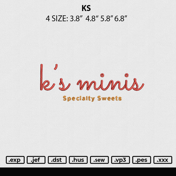 KS Embroidery File 4 size