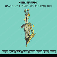 Kunai Naruto Embroidery File 8 size