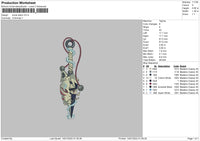 Kunai Tattoo Embroidery File 4 size
