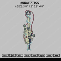 Kunai Tattoo Embroidery File 4 size