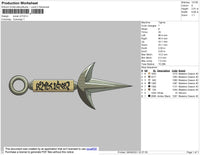 Kunai V2 Embroidery File 4 size