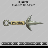 Kunai V2 Embroidery File 4 size
