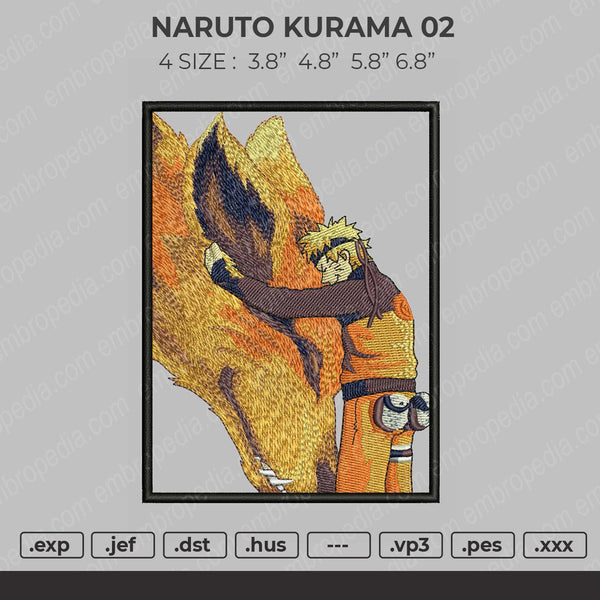 Kurama Naruto 02 Embroidery File 4 size