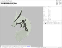 Kurama Naruto 02 Embroidery File 4 size