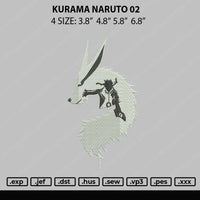 Kurama Naruto 02 Embroidery File 4 size