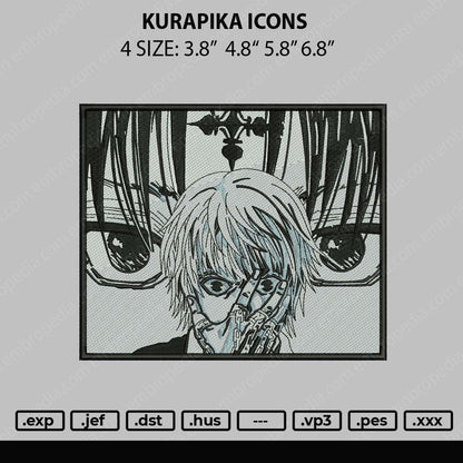 Kurapika Icons Embroidery File 4 size