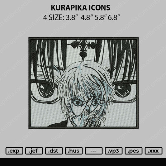 Kurapika Icons Embroidery File 4 size