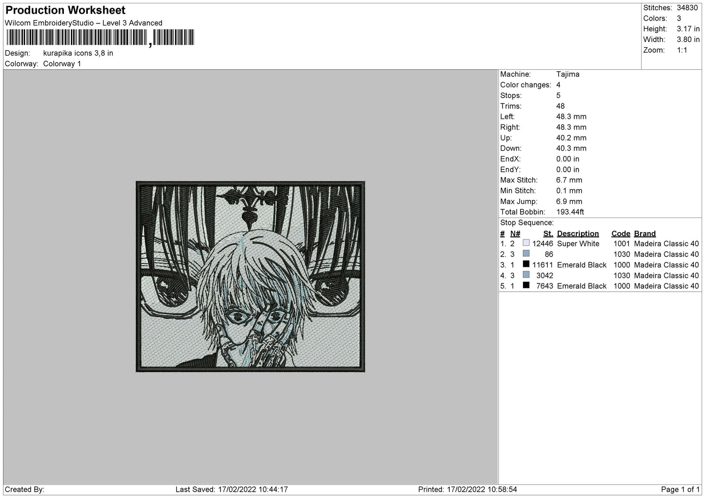 Kurapika Icons Embroidery File 4 size
