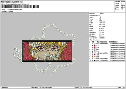Pika Rectangle Embroidery File 6 sizes