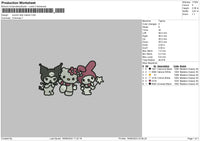 Kuro Friends 02 Embroidery File 6 sizes